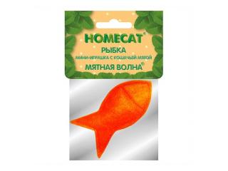 HOMECAT Игрушка для кошек Рыбка мини с кошачьей мятой, 5 см