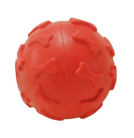 HOMEPET TPR Игрушка для собак Мяч с рисунком косточки с пищалкой, 6 см