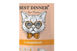 Best Dinner Влажный корм для кошек Суфле с индейкой, 85г