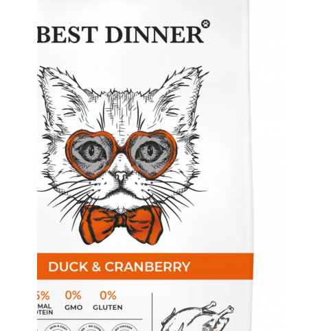 Best Dinner Adult Cat Duck & Cranberry Сухой корм для кошек, утка и клюква, 400г
