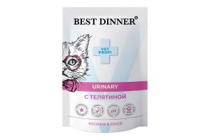 Best Dinner Exclusive Vet Profi Urinary Пауч для взрослых кошек, кусочки в соусе с телятиной, 85 г