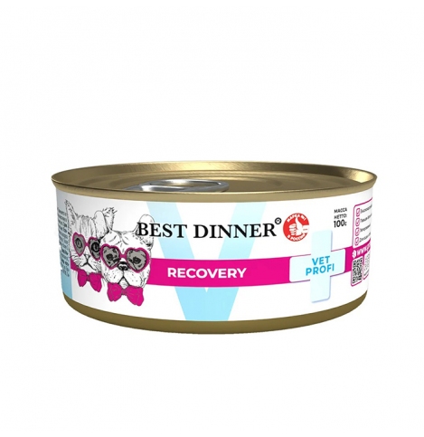 Best Dinner Vet Profi Recovery Влажный корм для кошек и собак, 100г