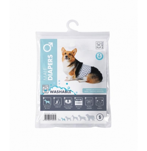 M-PETS Пояс многоразовый для кобелей, размер 2 S, объем талии 25,4-33,0 см