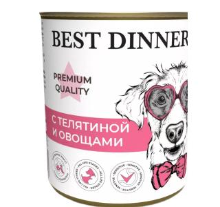 Best Dinner Консервы Меню № 4 для взрослых собак и щенков с 6 месяцев, с телятиной и овощами, 340 г