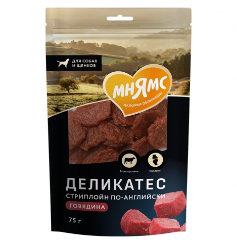 Мнямс Лакомсво для собак Деликатес "Стриплойн по-английски", 75 г