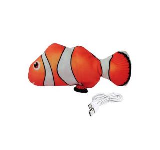 HOMECAT Игрушка для кошек Интерактивная шевелящаяся рыба на USB зарядке 25 см