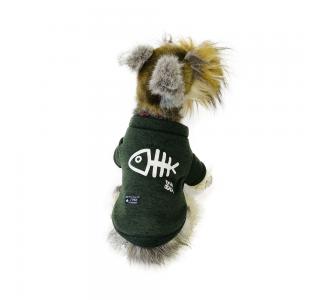 Arnydog Толстовка для собак мелких пород "Рыбка" зеленая, XL