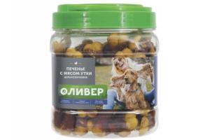 ОЛИВЕР Лакомство для собак всех пород Печенье с мясом утки цельнозерновое, 1 шт