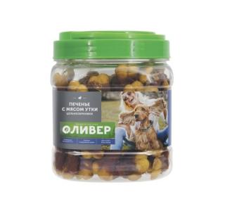 ОЛИВЕР Лакомство для собак всех пород Печенье с мясом утки цельнозерновое, 1 шт