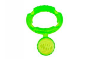 HOMEPET TPR Игрушка для собак Тяни-толкай с пищалкой и отверстиями для лакомств 16 см*11,5 см