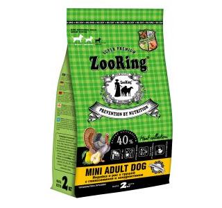 ZOORING Mini Adult Dog Сухой корм для собак, индейка и рис с грушей, с хондроитином и глюкозамином, 2 кг