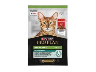 PRO PLAN Maintenance Sterilised Влажный корм (пауч) для взрослых стерилизованных кошек, с говядиной в желе, 85 г