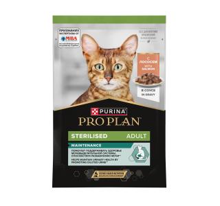PRO PLAN Sterilised MAINTENANCE Влажный корм  для взрослых стерилизованных кошек, с лососем в соусе, 85 г