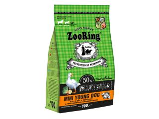 ZOORING Mini Young Dog
Утка и рис с брокколи с глюкозамином и хондроитином Полнорационный сухой корм. 700г