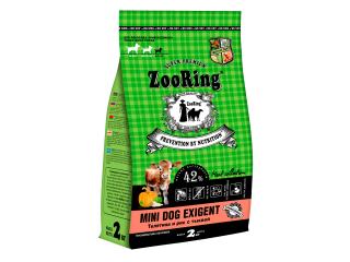 ZOORING Mini Dog Exigent Полнорационный сухой корм с телятиной и  рисом с тыквой, 700г