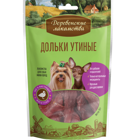 Деревенские лакомства Дольки утиные, 55г
