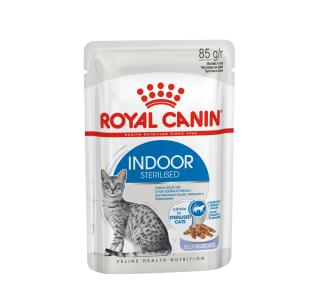Royal Canin Indoor Sterilised Консервированный корм для взрослых кастрированных и стерилизованных кошек, живущих в помещении, кусочки в желе, 85гр