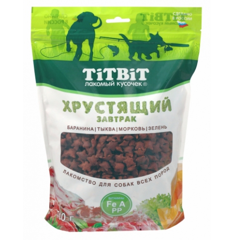 TiTBiT Лакомство для собак всех пород Хрустящий завтрак с бараниной, 700 г