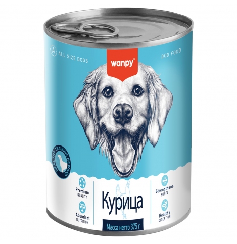 Wanpy Dog Консервы для собак из курицы, 375 г