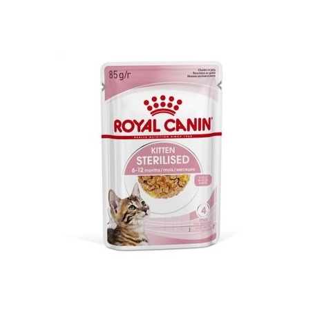 Royal Canin Kitten Sterilised Консервированный корм сбалансированный для стерилизованных котят в возрасте от 6 до 12 мес., мелкие кусочки в желе, 85гр