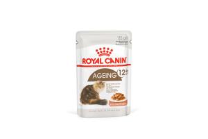 Royal Canin Ageing 12+ Консервированный корм для стареющих кошек в возрасте старше 12 лет, мелкие кусочки в соусе, 85гр