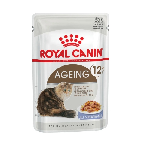 Royal Canin Ageing 12+ Консервированный корм для стареющих кошек в возрасте старше 12 лет, мелкие кусочки в желе, 85гр
