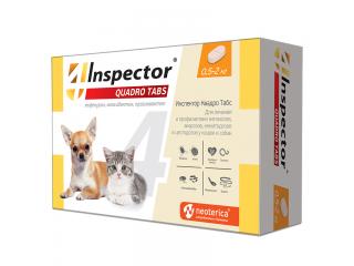 Inspector Quadro Tabs, таблетки для кошек и собак 0,5-2кг, 2 таблетки