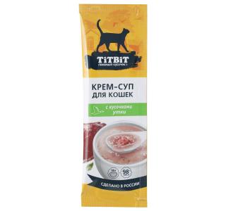 TiTBiT крем-суп для кошек с кусочками утки, 35 г
