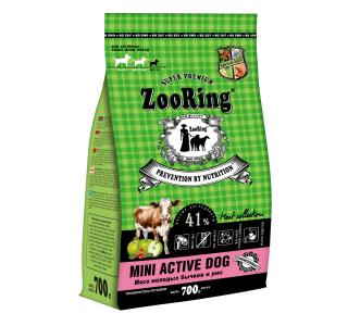 ZooRing MINI ACTIVE DOG мясо молодых бычков и рис - сухой корм для собак мини пород, 700 г