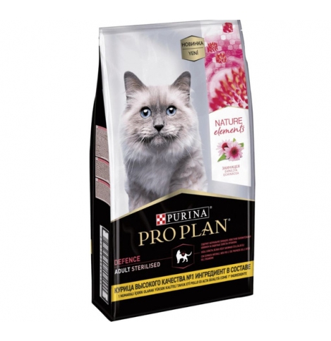 Pro Plan Nature Elements Sterilised сухой корм для взрослых стерилизованных кошек, с высоким содержанием курицы, 400 г