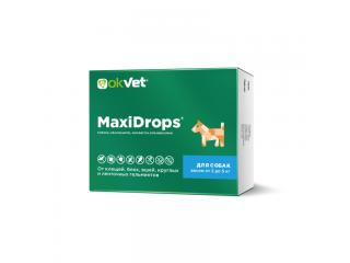 МаксиДропс для собак весом от 2 до 5 кг, от клещей, блох, вшей, круглых и ленточных гельминтов