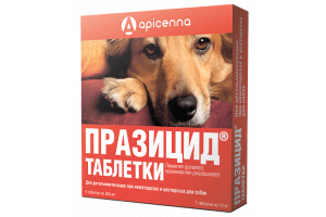 Празицид, таблетки от внутренних паразитов для собак, 6 табл. 500 мг