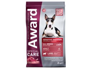 AWARD SPECIAL CARE Sensitive Digestion Сухой корм для взрослых собак всех пород с чувствительным пищеварением со свежим мясом ягненка 2кг