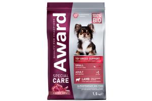AWARD SPECIAL CARE Toy Breed Support Сухой корм для взрослых собак мелких и миниатюрных пород со свежим мясом ягненка 1,5кг