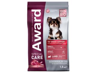 AWARD SPECIAL CARE Toy Breed Support Сухой корм для взрослых собак мелких и миниатюрных пород со свежим мясом ягненка 1,5кг