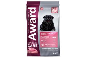 AWARD SPECIAL CARE Weight Control Сухой корм для взрослых собак всех пород для контроля веса со свежим мясом индейки 2кг