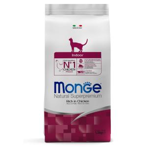 Monge Cat Daily Line Indoor Сухой корм для домашних кошек, из курицы 1,5 кг
