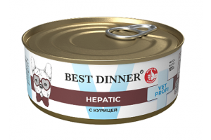 Best Dinner Vet Profi Hepatic Консервированный корм для собак с курицей, 100г