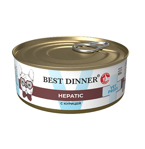 Best Dinner Vet Profi Hepatic Консервированный корм для собак с курицей, 100г