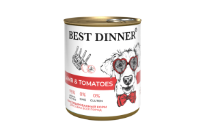 Best Dinner Консервированный корм для собак Ягненок с томатами, 850г