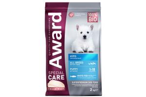 AWARD SPECIAL CARE HYPO PUPPY Сухой корм со свежей белой рыбой для щенков от 1 мес., беременных и кормящих собак всех пород, склонных к аллергии, 2кг