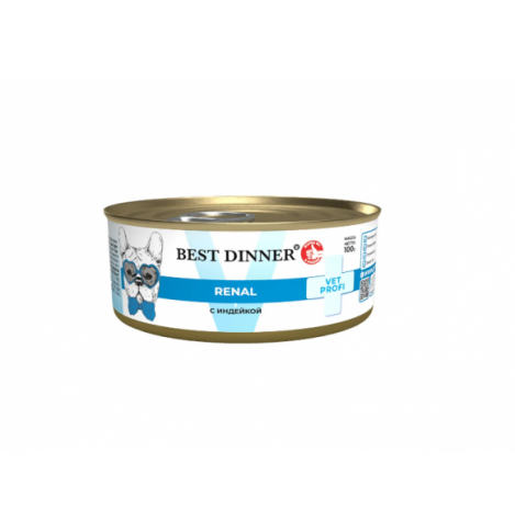 Best Dinner Vet Profi Renal Консервированный корм для собак с индейкой, 100г