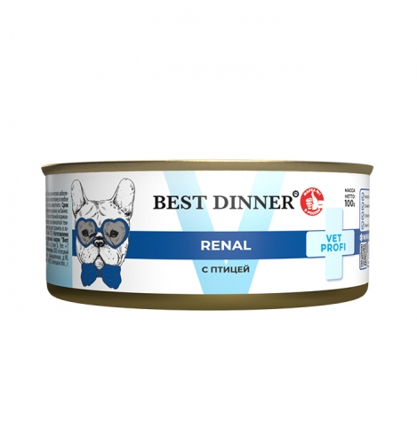 Best Dinner Vet Profi Renal Консервированный корм для собак с птицей, 100г