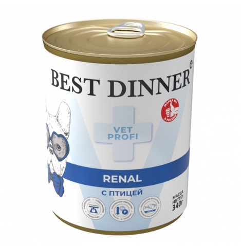 Best Dinner Vet Profi Renal Консервированный корм с птицей, 340г