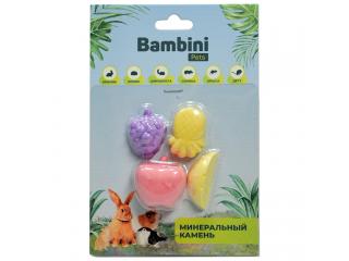 Bambini Pets Минеральный камень для грызунов "Фрукты". Количество 4 шт