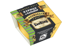 ZooRing Курица и кальмар по-фламандски Корм консервированный для кошек и котят всех пород, 75г