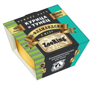 ZooRing Курица и тунец по-фламандски Корм консервированный для кошек и котят всех пород, 75г