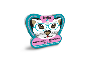 ZooRing Кусочки в желе с кроликом Полнорационный консервированный корм для стерилизованных кошек и кастрированных котов, 100г