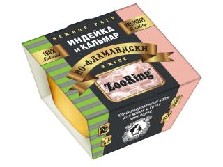 ZooRing Индейка и Кальмар по-фламандски Корм консервированный для кошек и котят всех пород, 75г
