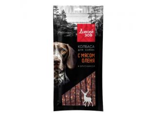 Дикий зов Лакомство для
собак Колбаса с мясом оленя и брусники, 85г
